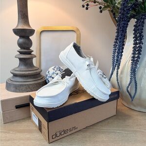 Hey Dude Chambray White Wendy Shoes